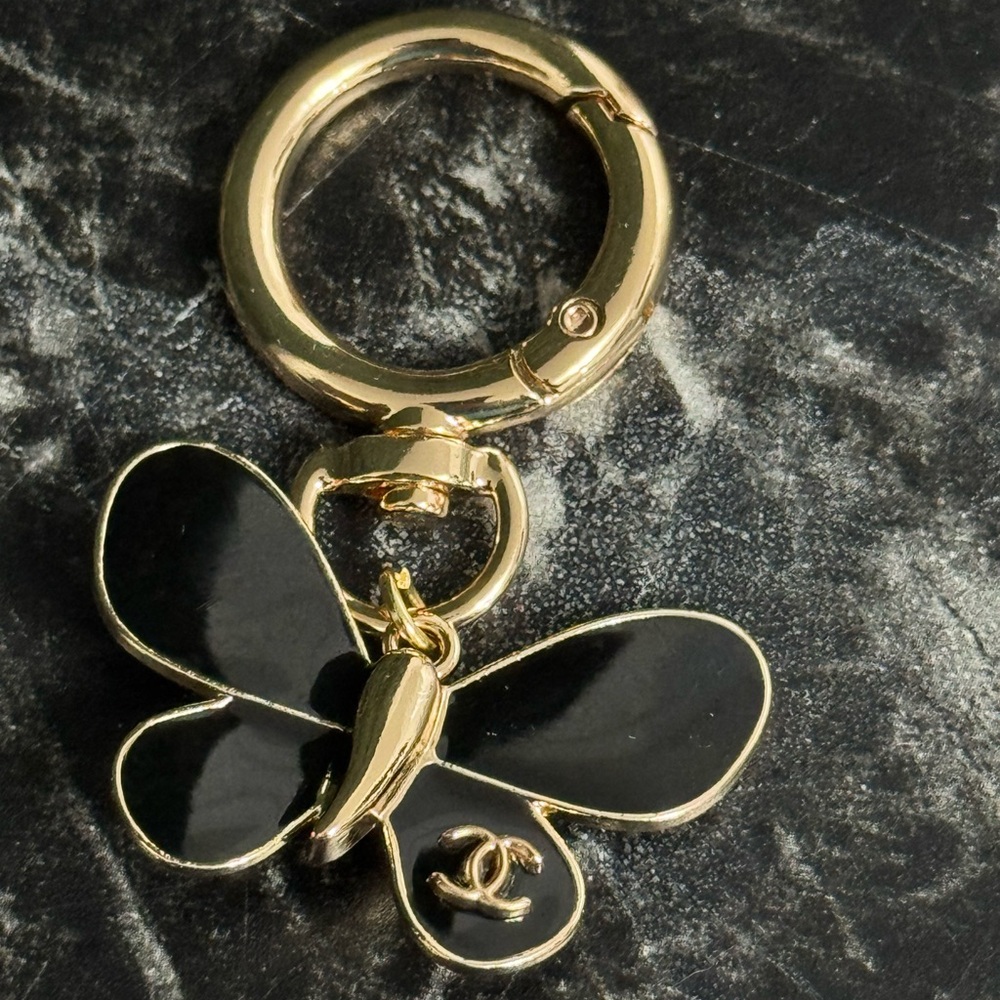CC Black and Gold Butterfly Keychain